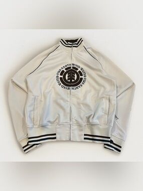 Y2K Vintage Element Track Jacket Skateboard Jacket Off White Size XL Cream
